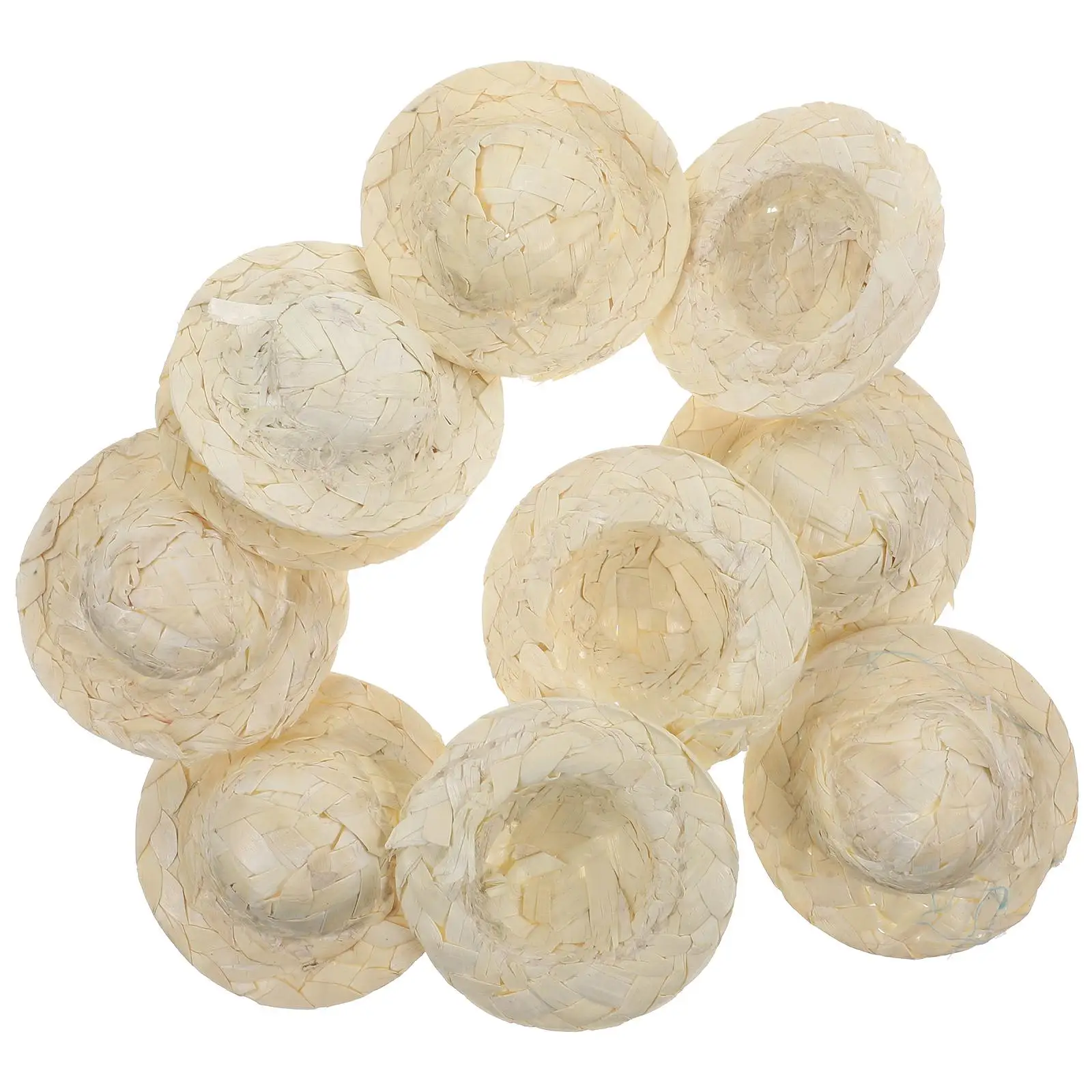 10 Pcs Straw Hats Small Decor Accessory Woven Hat Ornament Woven House Ornament Craft Prop Rural Style Miniature Hat
10 Pcs Straw Hats Small Decor Accessory Woven Hat Ornament Woven House Ornament Craft Prop Rural Style Miniature Hat