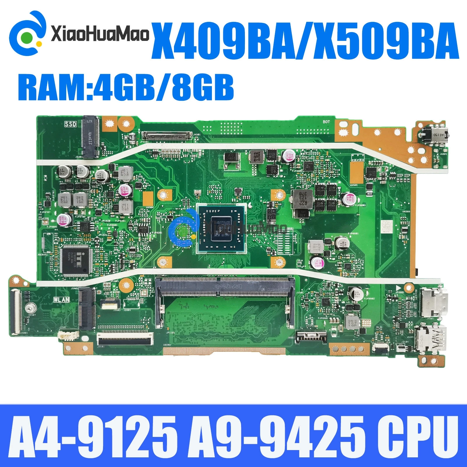 Материнская плата ноутбука X409BA A4-9125 A9-9425 CPU 4 ГБ 8 ГБ-RAM Материнская плата ASUS VivoBook X409B X409BA M409BA X509B X509BA M509B
Материнская плата ноутбука X409BA A4-9125 A9-9425 CPU 4 ГБ 8 ГБ-RAM Материнская плата ASUS VivoBook X409B X409BA M409BA X509B X509BA M509B