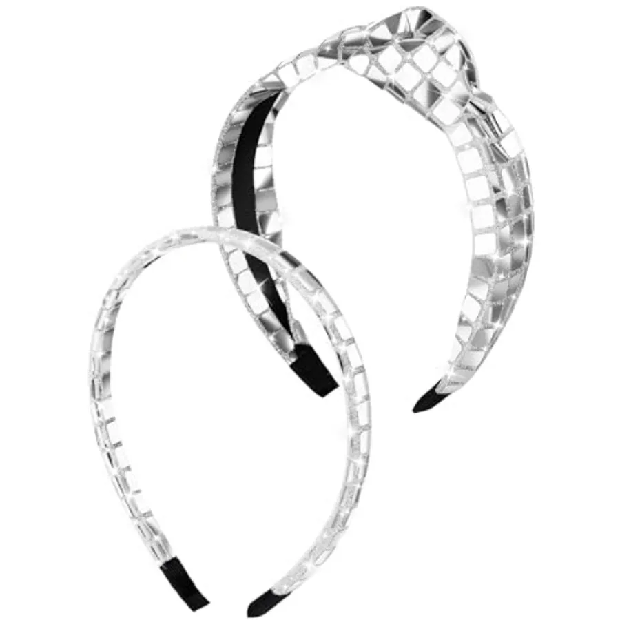2 Pack Disco Headband 70s 80s 90s Retro Silver Headband Glitter Knotted Disco Headwear Wide Headpiece Party Birthday New Years
2 Pack Disco Headband 70s 80s 90s Retro Silver Headband Glitter Knotted Disco Headwear Wide Headpiece Party Birthday New Years