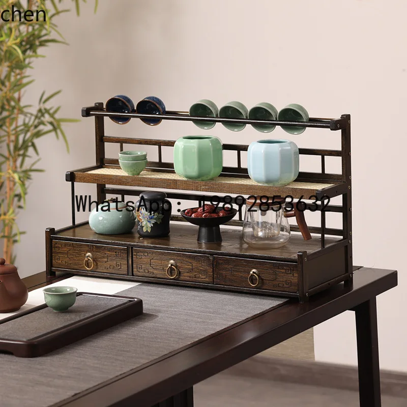 P5/14 Desktop Bogu Rack New Chinese Style Tea Set Tea Cup Storage Rack Small Multifunctional Zisha Teapot Organizer Shelf
P5/14 Desktop Bogu Rack New Chinese Style Tea Set Tea Cup Storage Rack Small Multifunctional Zisha Teapot Organizer Shelf