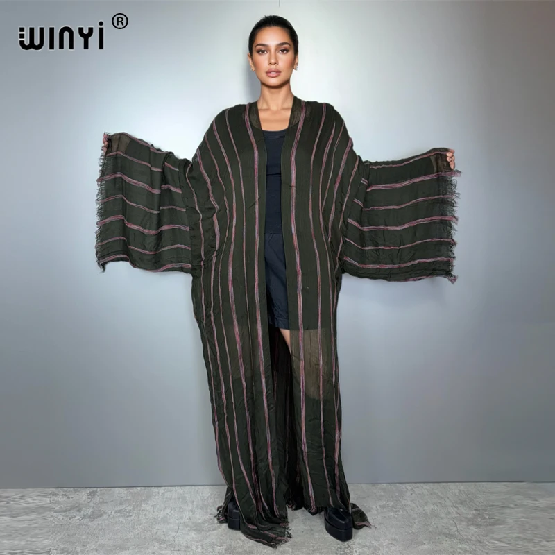 WINYI полосатое кимоно макси-кардиган пляжная одежда элегантное праздничное платье Абая Дубай роскошный мусульманский женский ретро кафтан с открытой передней частью
WINYI полосатое кимоно макси-кардиган пляжная одежда элегантное праздничное платье Абая Дубай роскошный мусульманский женский ретро кафтан с открытой передней частью