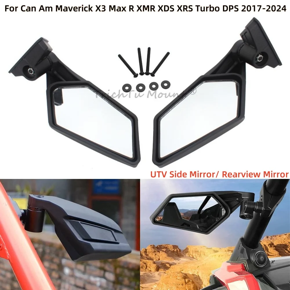 UTV Side View Mirrors Rearview Mirror For Can Am Maverick X3 Max R RR XMR XDS XRS Turbo DPS 2017-2024 atv & utv accessories
UTV Side View Mirrors Rearview Mirror For Can Am Maverick X3 Max R RR XMR XDS XRS Turbo DPS 2017-2024 atv & utv accessories