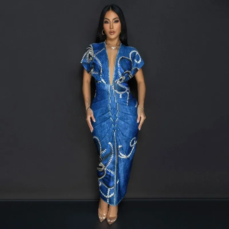 GUWU 2025 Spring Sexy V-neck Ruched Stacked Midi Dress Women Short Sleeve Print Bodycon Night Club Party Bandage Dresses
GUWU 2025 Spring Sexy V-neck Ruched Stacked Midi Dress Women Short Sleeve Print Bodycon Night Club Party Bandage Dresses