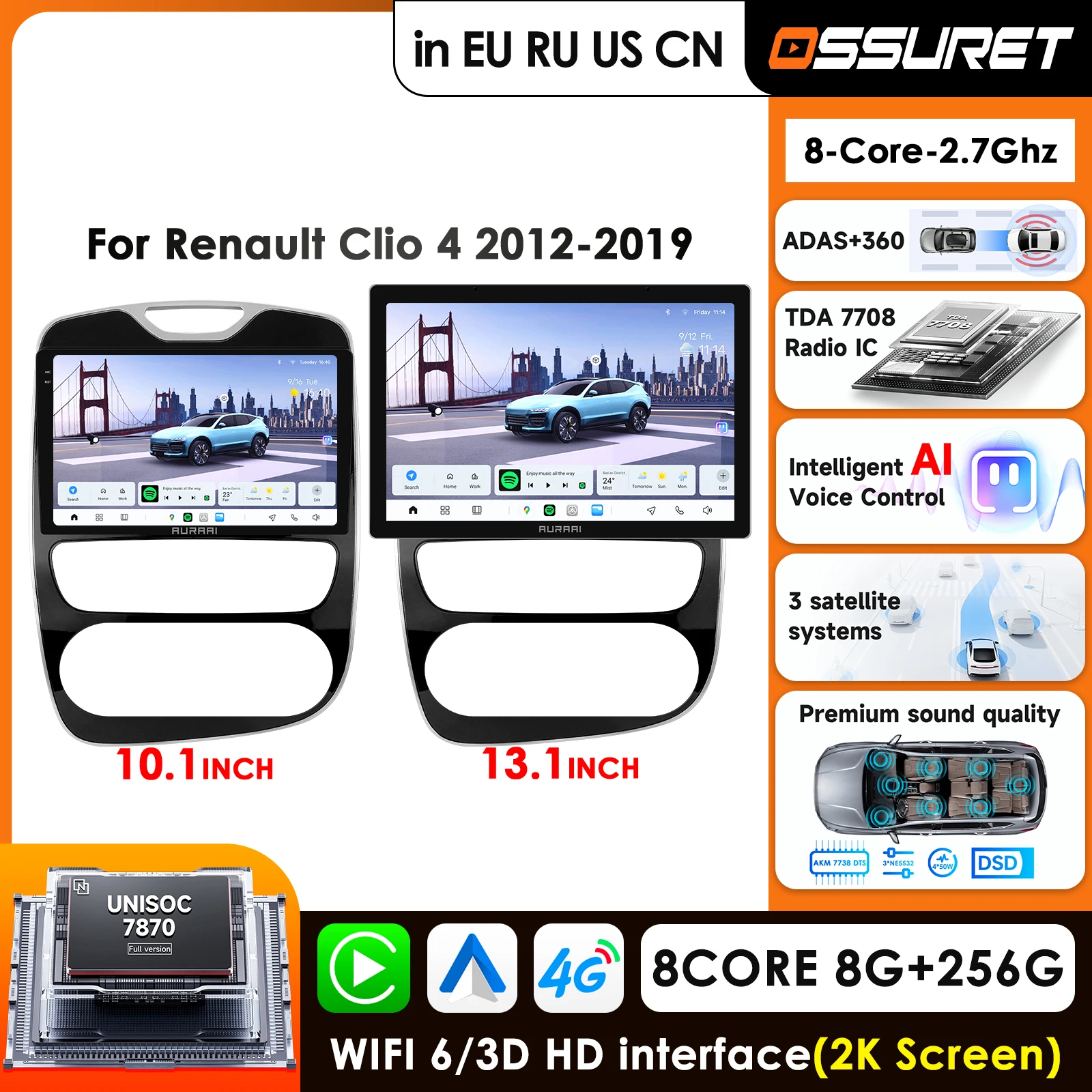 Carplay 4G-LTE Carplay Android Car Radio for Renault Clio 4 2012 -2019 Car Infotainment Multimedia Player GPS Auto Stereo RDS AI
Carplay 4G-LTE Carplay Android Car Radio for Renault Clio 4 2012 -2019 Car Infotainment Multimedia Player GPS Auto Stereo RDS AI