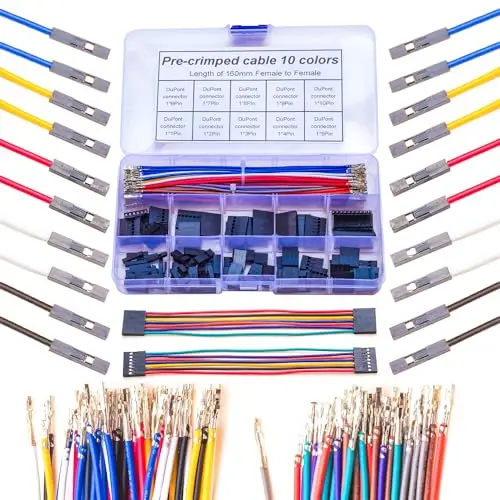 Dupont 2.54mm Female to Female Connector Kit with 22AWG Cable, Single Row 2.5mm Pitch 1/2/3/4/5/6/7/8/9/10 Pin Housing 
Dupont 2.54mm Female to Female Connector Kit with 22AWG Cable, Single Row 2.5mm Pitch 1/2/3/4/5/6/7/8/9/10 Pin Housing