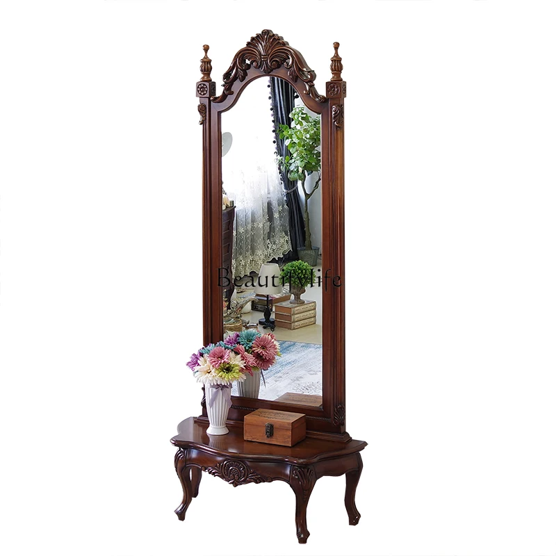 American full-length mirror European French home solid wood full-body floor mirror
American full-length mirror European French home solid wood full-body floor mirror