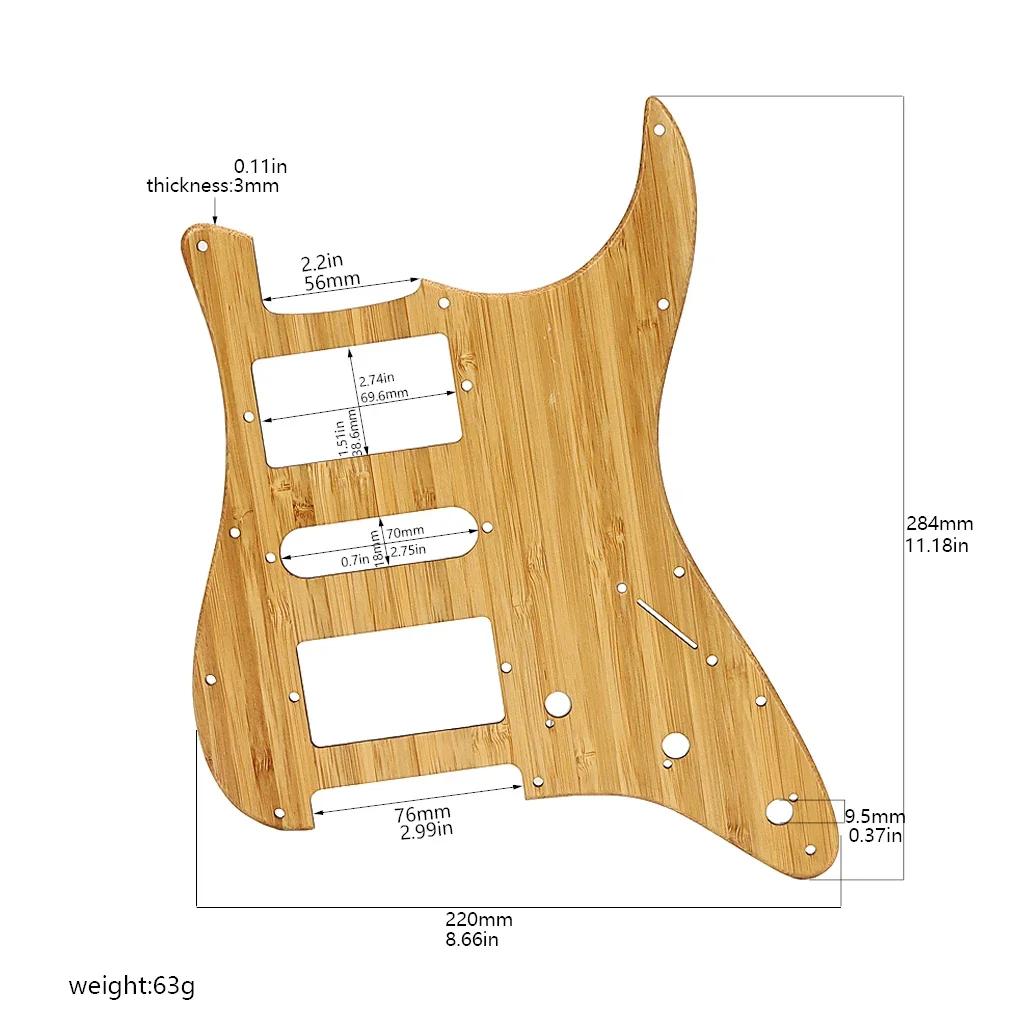 Bamboo Guitar Pickguard, HSH Scratch Plate for Electric Guitars, Eco-Friendly and Stylish Guitar Accessory
Bamboo Guitar Pickguard, HSH Scratch Plate for Electric Guitars, Eco-Friendly and Stylish Guitar Accessory