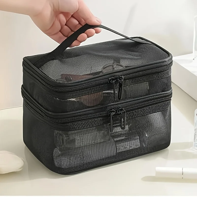 Makeup Brush Holder, 1 Piece Double Layer Mesh Makeup Bag, Large Capacity Mesh Cosmetic Bag, Portable Travel Bag Makeup Pouch T
Makeup Brush Holder, 1 Piece Double Layer Mesh Makeup Bag, Large Capacity Mesh Cosmetic Bag, Portable Travel Bag Makeup Pouch T