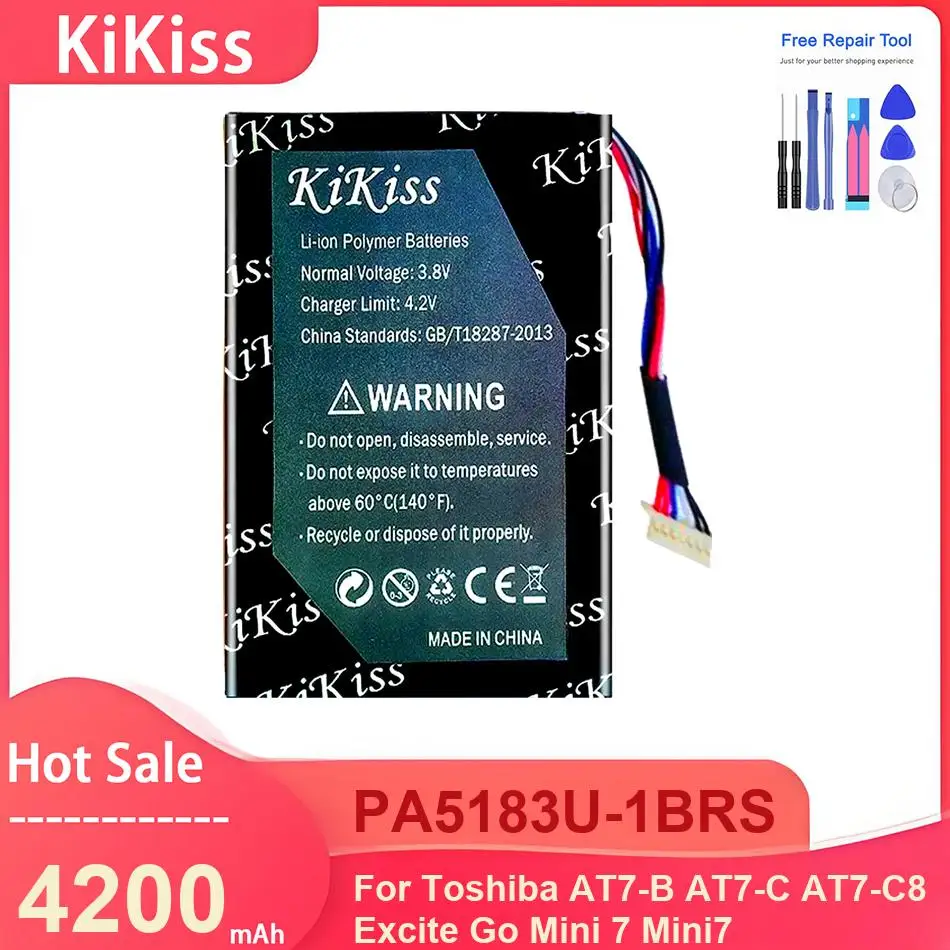 Аккумулятор для ноутбука KiKiss для Toshiba AT7-B AT7-C AT7-C8 Excite Go Mini 7, PA5183U-1BRS, 4200 мАч
Аккумулятор для ноутбука KiKiss для Toshiba AT7-B AT7-C AT7-C8 Excite Go Mini 7, PA5183U-1BRS, 4200 мАч