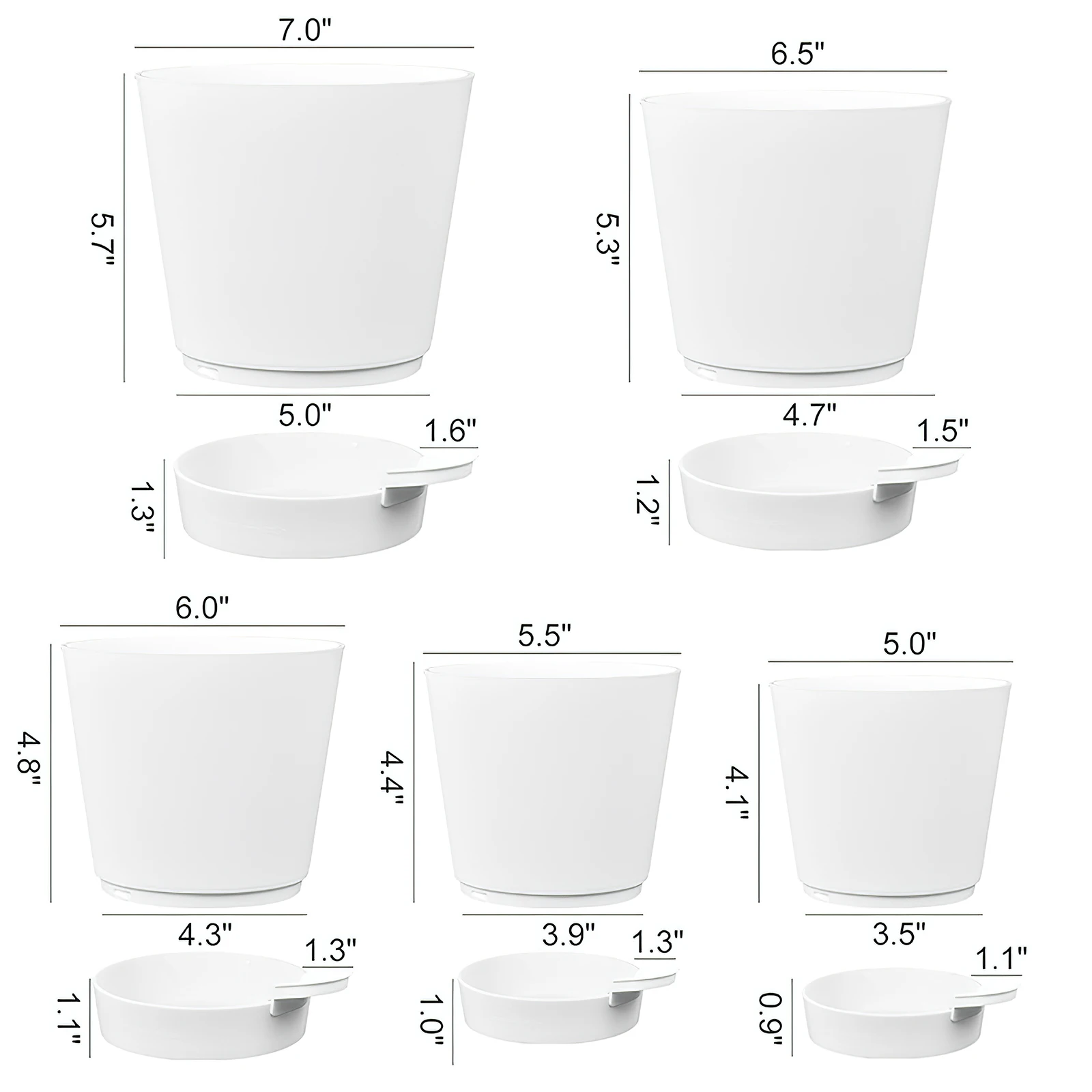 5pcs Self Watering Flower Pots Lightweight Durable Planters for White Plastic Garden Balcony Decor Planter
5pcs Self Watering Flower Pots Lightweight Durable Planters for White Plastic Garden Balcony Decor Planter