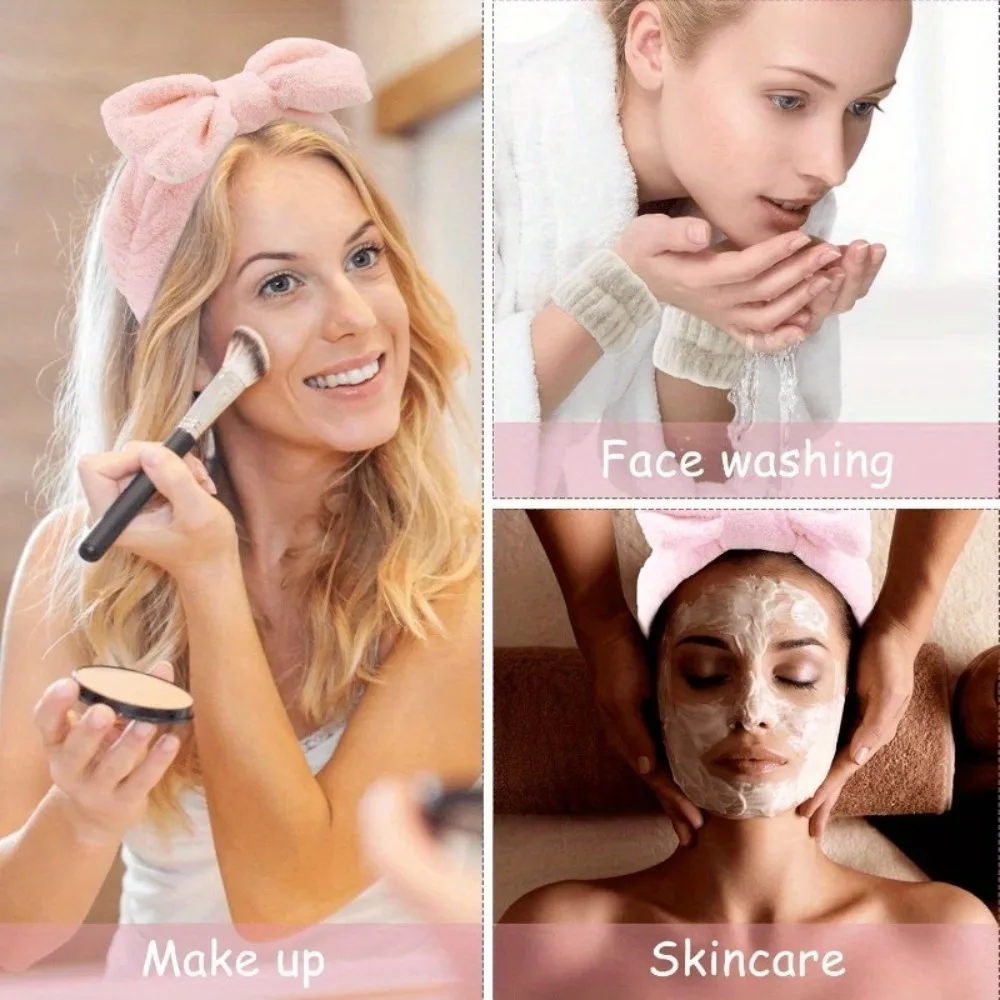 Coral Fleece Face Wash Headband Set with Bow Leakproof Wristbands for Women Girls Skincare Makeup Shower Styling Accessories
Coral Fleece Face Wash Headband Set with Bow Leakproof Wristbands for Women Girls Skincare Makeup Shower Styling Accessories