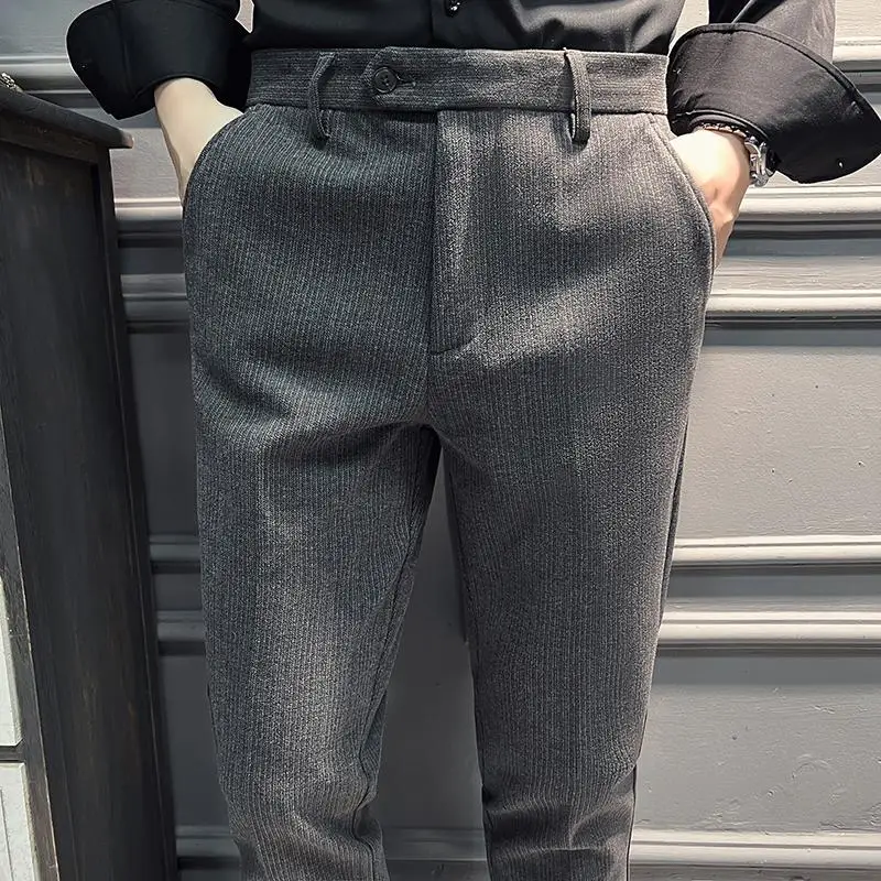 Pantalon Hommes, осенне-зимний толстый теплый мужской костюм, брюки, платье, облегающее деловое официальное платье, повседневные мужские брюки, полная длина 36,
Pantalon Hommes, осенне-зимний толстый теплый мужской костюм, брюки, платье, облегающее деловое официальное платье, повседневные мужские брюки, полная длина 36,