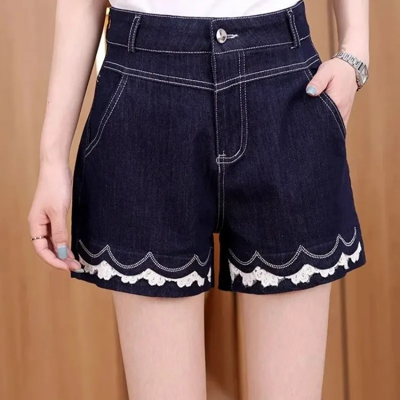Women's Dark Denim Shorts High Waist Lace Trim Casual Summer Hot Pants High Waisted Jeans Baggy Jeans Women
Women's Dark Denim Shorts High Waist Lace Trim Casual Summer Hot Pants High Waisted Jeans Baggy Jeans Women