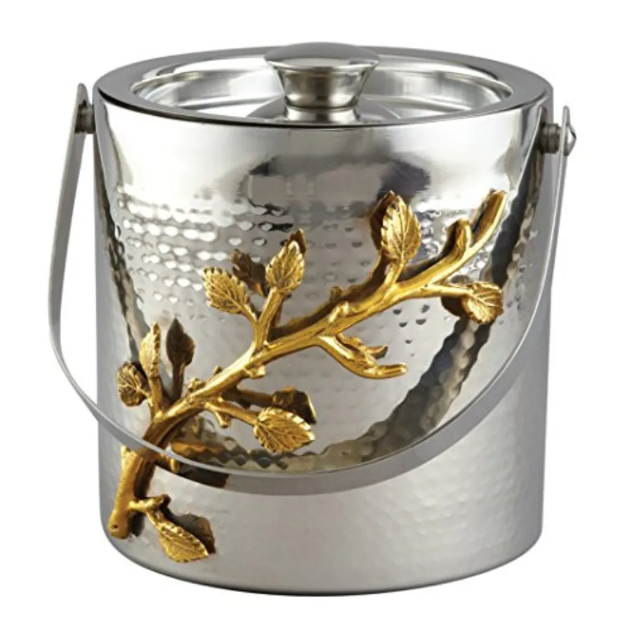 Golden Vine Ice Bucket 6.25" Silver/Gold
Golden Vine Ice Bucket 6.25" Silver/Gold