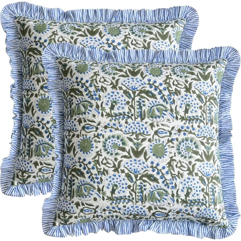 Hand Block Printed Cotton Throw Pillow Covers, Set of 2, Decorative Cushions for Sofa, Couch, Bed, Living Room, Bedroom, 20x20 I
Hand Block Printed Cotton Throw Pillow Covers, Set of 2, Decorative Cushions for Sofa, Couch, Bed, Living Room, Bedroom, 20x20 I