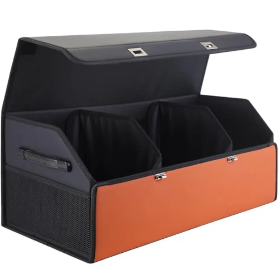 Leather Trunk Organizer for SUV - Large Car Trunk Storage Organizer with Lid and 2 Removable Dividers Foldable Car Organizers a
Leather Trunk Organizer for SUV - Large Car Trunk Storage Organizer with Lid and 2 Removable Dividers Foldable Car Organizers a