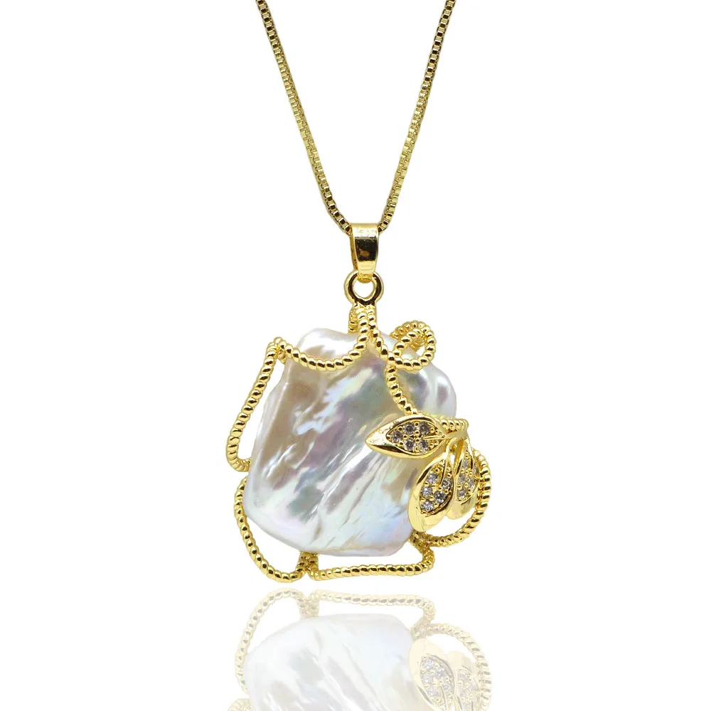 Women's Pendant Necklace White Baroque Pearl Pendant Vintage Gold Plated Design Pendant Necklace Girls Style Fashion Jewelry
Women's Pendant Necklace White Baroque Pearl Pendant Vintage Gold Plated Design Pendant Necklace Girls Style Fashion Jewelry