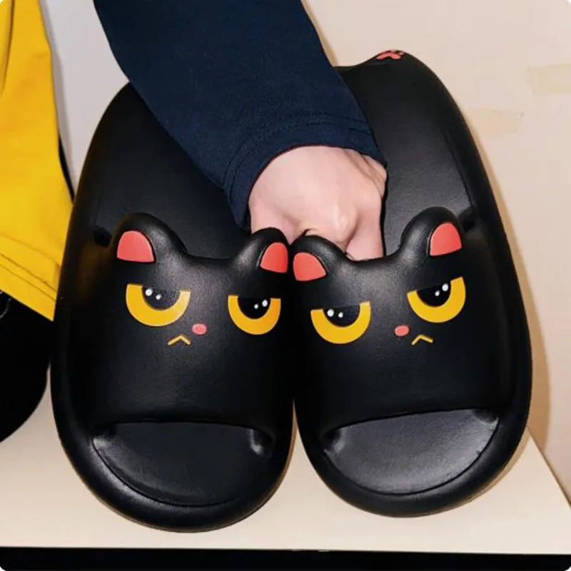 Summer Couple Thick Sole Comfortable Cute Cat Cool Slippers Personalized Little Black Cat Cool Slippers For Men Women Slippers
Summer Couple Thick Sole Comfortable Cute Cat Cool Slippers Personalized Little Black Cat Cool Slippers For Men Women Slippers