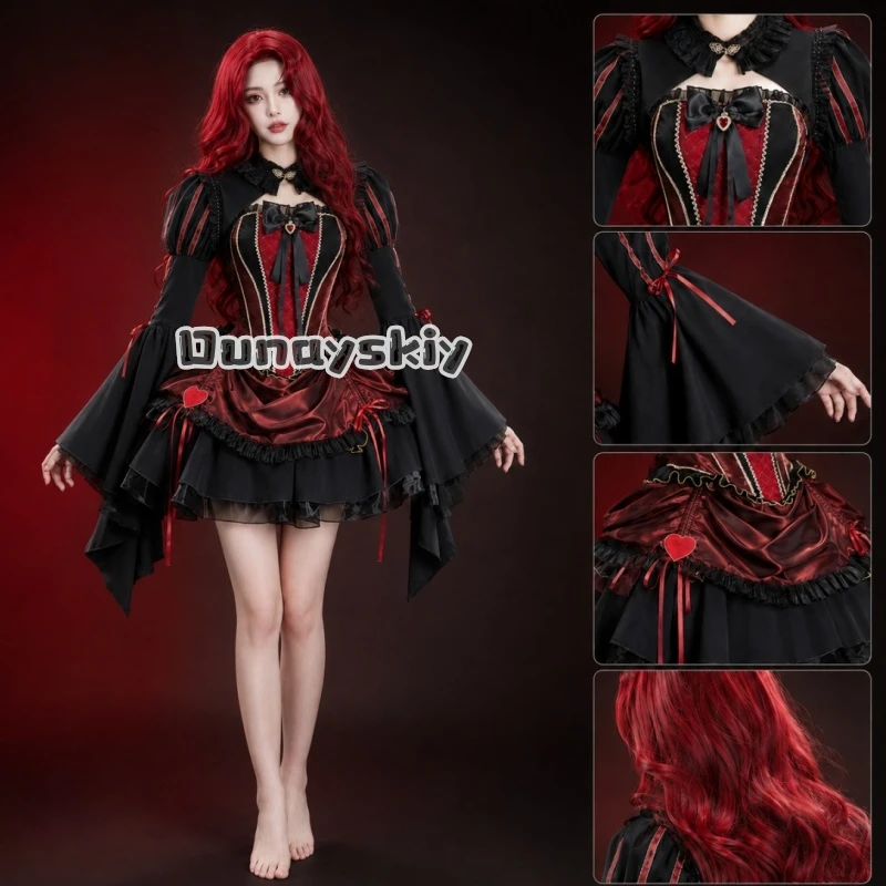 LWW*11Red Heart Retro European Rococo Court Gothic Lolita Dress Game Cosplay Costume For Comic Con Halloween Party dress Cosplay
LWW*11Red Heart Retro European Rococo Court Gothic Lolita Dress Game Cosplay Costume For Comic Con Halloween Party dress Cosplay