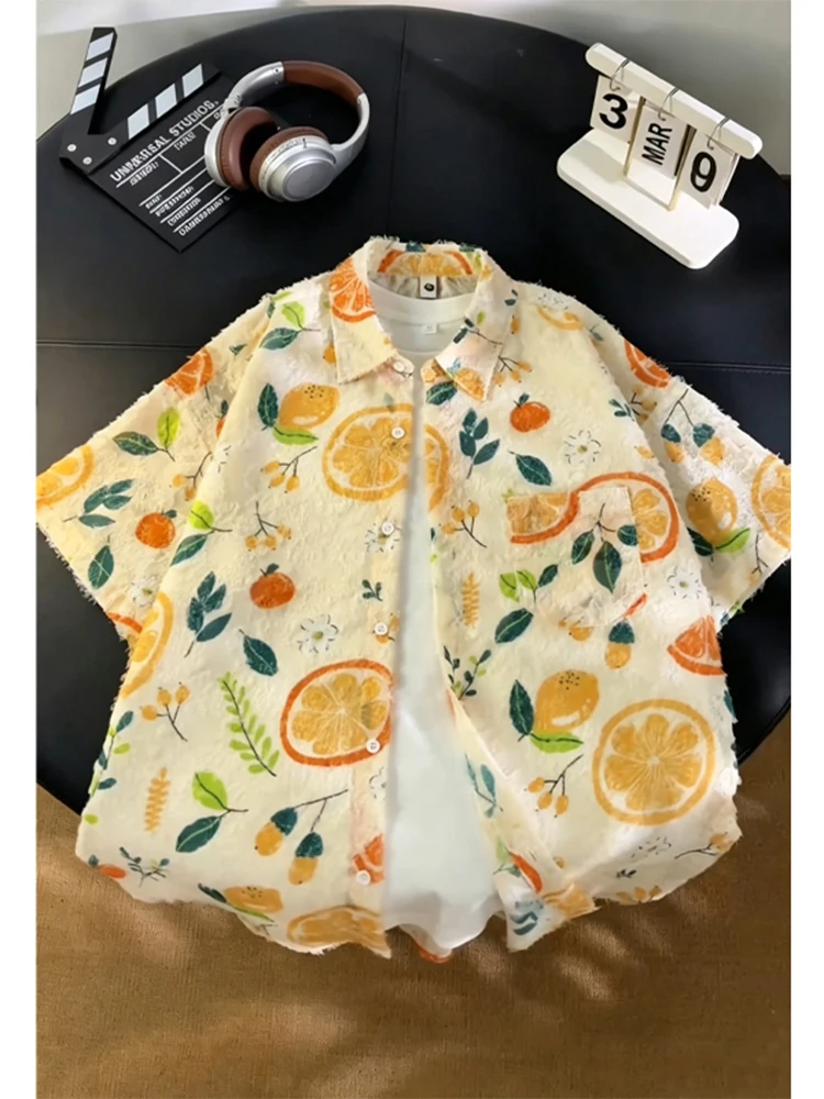 Summer Thin Short Sleeve Shirt Men's Casual Hawaii Flower Design Sensation Vacation Leisure Half Sleeve Tassel Trim Shirt
Summer Thin Short Sleeve Shirt Men's Casual Hawaii Flower Design Sensation Vacation Leisure Half Sleeve Tassel Trim Shirt