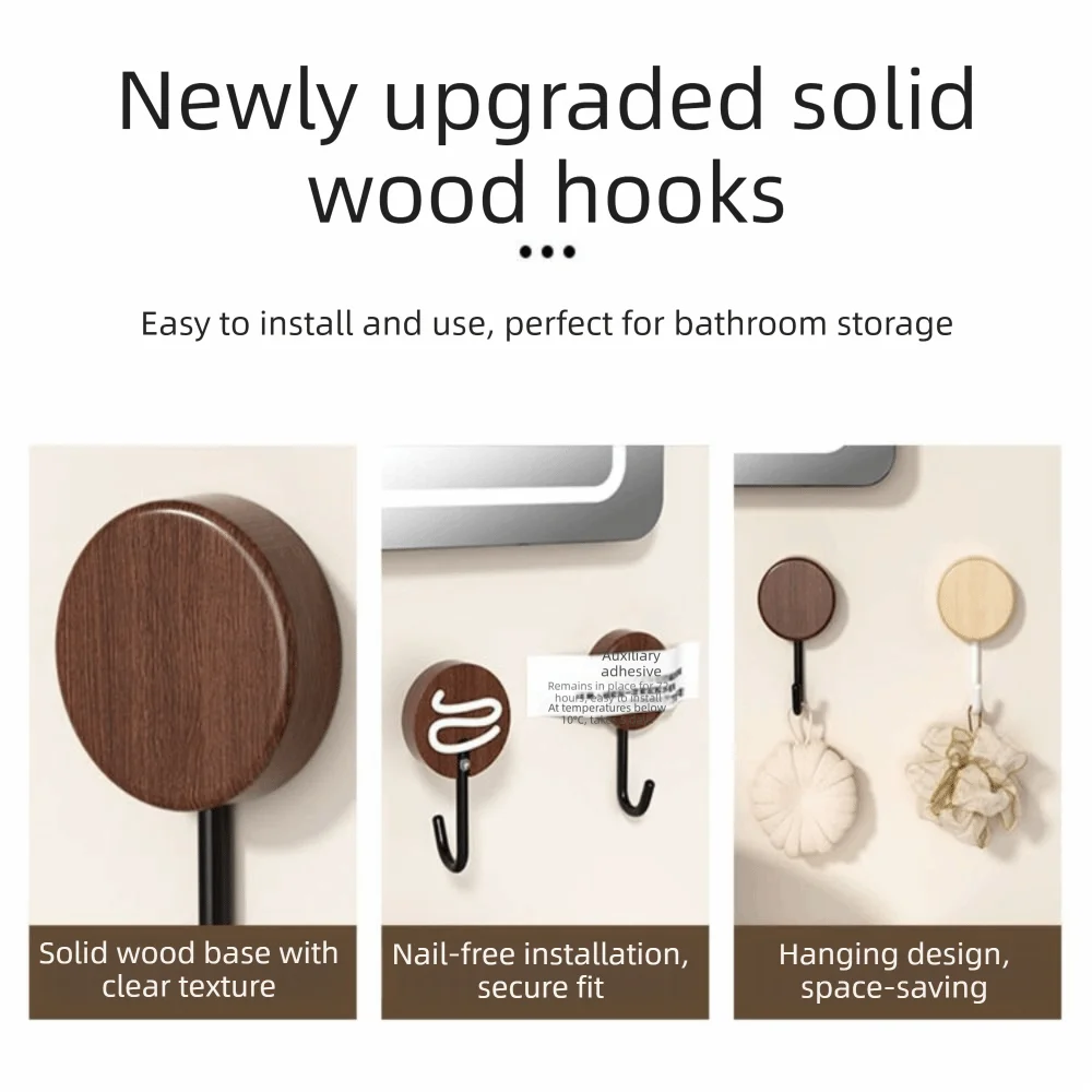Multi-Purpose No Drilling Wall Mount Hook Solid Wood Self-Adhesive Wood Hook Heavy Duty Reusable Bathroom Hook Door Hanging
Multi-Purpose No Drilling Wall Mount Hook Solid Wood Self-Adhesive Wood Hook Heavy Duty Reusable Bathroom Hook Door Hanging
