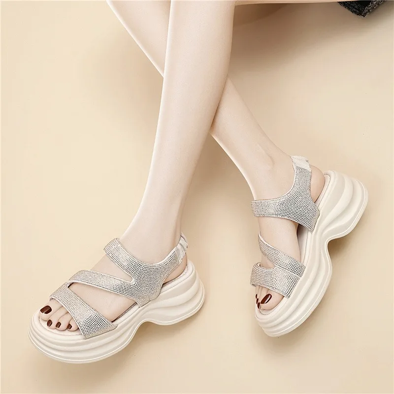 Women's Platform Chunky Breathable Roman Sandals Rhinestone Height Increase Comfortable Casual Summer Shoes 2026 New Arrival
Women's Platform Chunky Breathable Roman Sandals Rhinestone Height Increase Comfortable Casual Summer Shoes 2026 New Arrival
