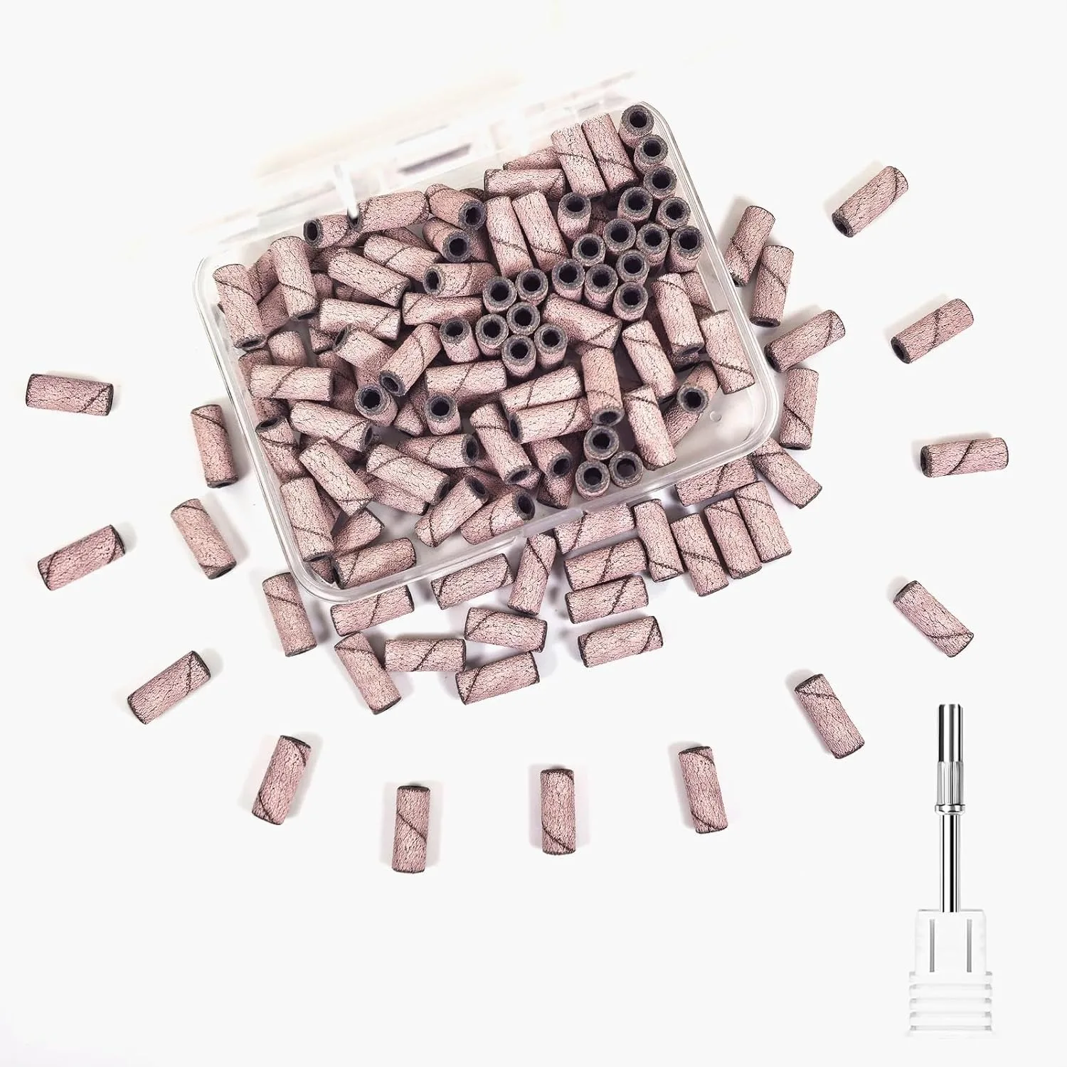 100Pcs #240 Fine Grit Sanding Bands for Nail Drill with 3.1mm Mandrel, Pink, Small Nail File Bits for Natural Nails and Cuticles
100Pcs #240 Fine Grit Sanding Bands for Nail Drill with 3.1mm Mandrel, Pink, Small Nail File Bits for Natural Nails and Cuticles