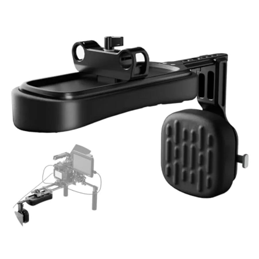 Video rig shoulder pad for 15mm LWS rods, aluminum alloy, black, self-adjusting spring-loaded support with V-mount battery plat
Video rig shoulder pad for 15mm LWS rods, aluminum alloy, black, self-adjusting spring-loaded support with V-mount battery plat