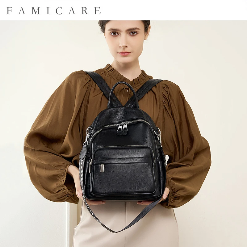 New Women's Large Capacity Travel Backpack Ladies Versatile First Layer Cowhide Shoulder Bag Girls Commute Student Schoolbag
New Women's Large Capacity Travel Backpack Ladies Versatile First Layer Cowhide Shoulder Bag Girls Commute Student Schoolbag