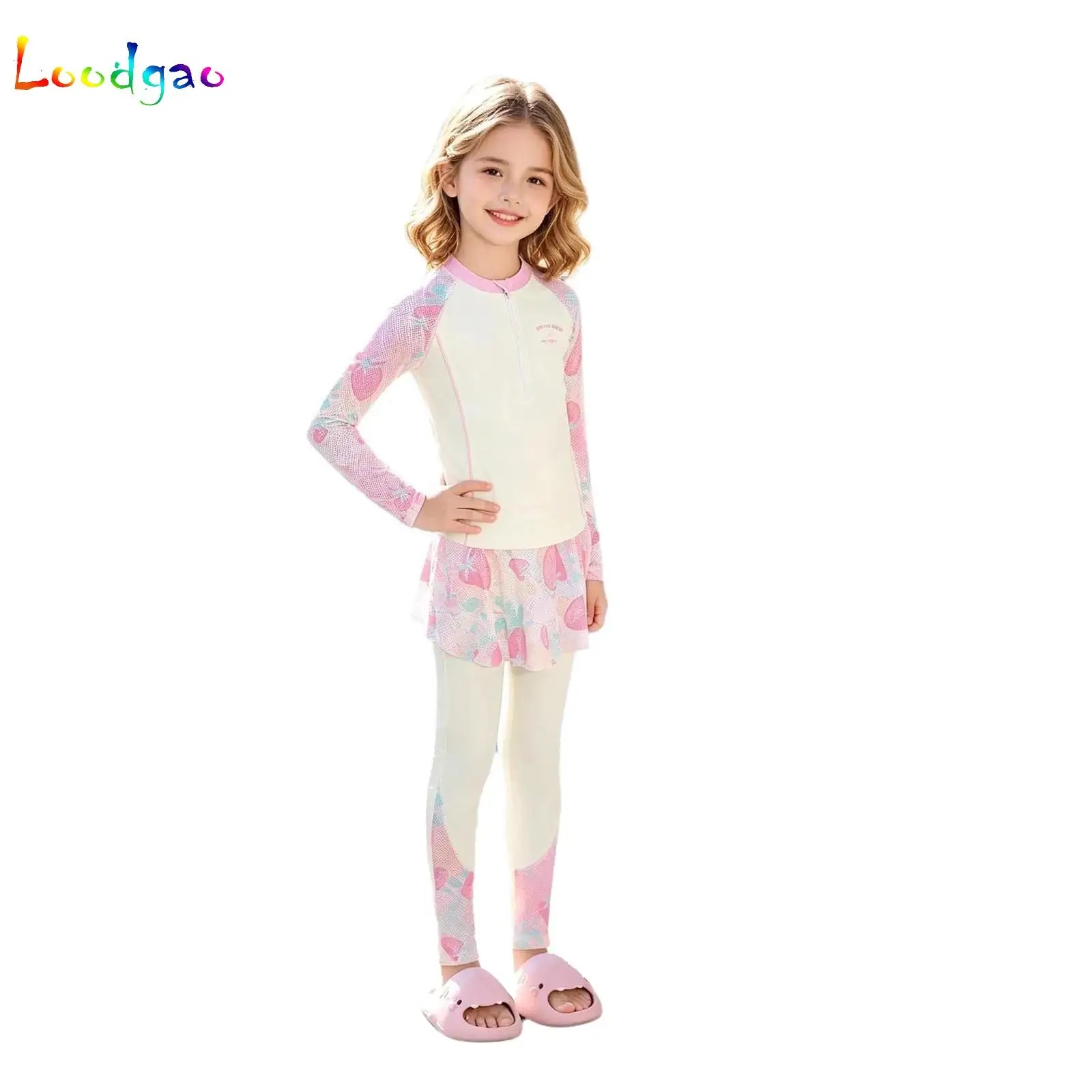 Girls 3 Pieces Rash Guard Swimsuit Sets Printed Swimwear Long Sleeve Top with Long Pants and Skirt Set Split Swimming Clothes
Girls 3 Pieces Rash Guard Swimsuit Sets Printed Swimwear Long Sleeve Top with Long Pants and Skirt Set Split Swimming Clothes