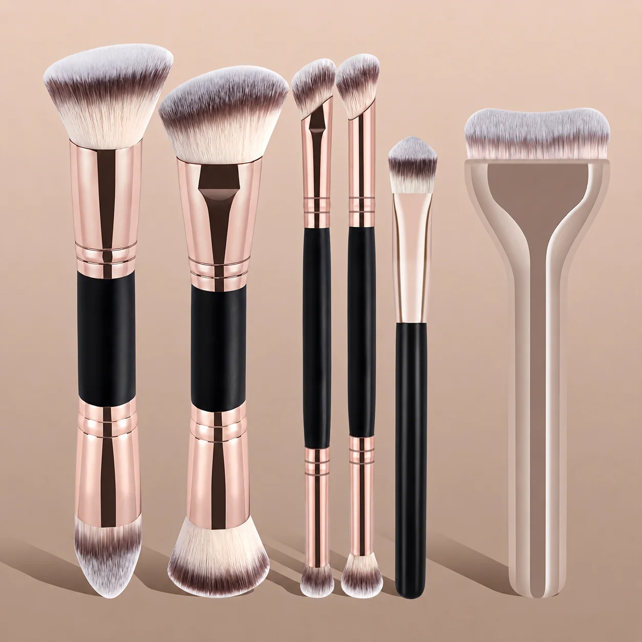 6pcs Professional & Beginner Makeup Brush Set with Kabuki Brush - Soft Nylon Bristles, Foundation/Concealer/Blush Brushes
6pcs Professional & Beginner Makeup Brush Set with Kabuki Brush - Soft Nylon Bristles, Foundation/Concealer/Blush Brushes