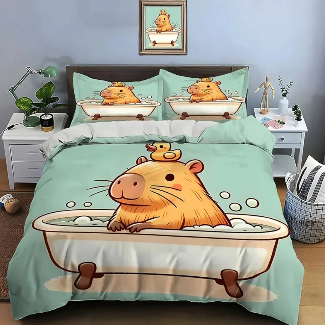 Capybaras Duvet Cover Anime Bedding Pillowcase Printed General Children And Adult Set Queen Size Reactive Printing Quilt
Capybaras Duvet Cover Anime Bedding Pillowcase Printed General Children And Adult Set Queen Size Reactive Printing Quilt