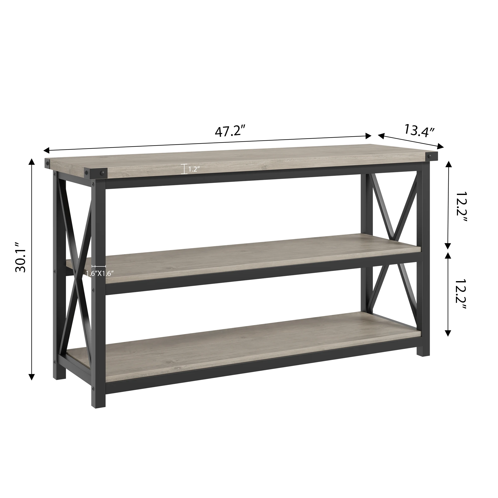 3 Tier Console Table, 47.2" Narrow Entryway Table with Storage, Sofa Table with Metal Frame, Industrial Behind Couch Table
3 Tier Console Table, 47.2" Narrow Entryway Table with Storage, Sofa Table with Metal Frame, Industrial Behind Couch Table