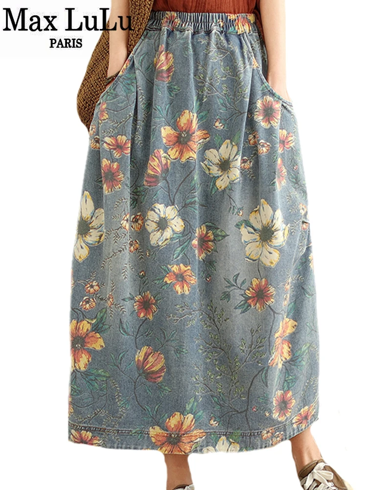 Max LuLu Spring Fashion Loose Denim Skirts Women Printed Floral Casual Vintage Big Size Clothes Ladies Classic Luxury Streetwear
Max LuLu Spring Fashion Loose Denim Skirts Women Printed Floral Casual Vintage Big Size Clothes Ladies Classic Luxury Streetwear