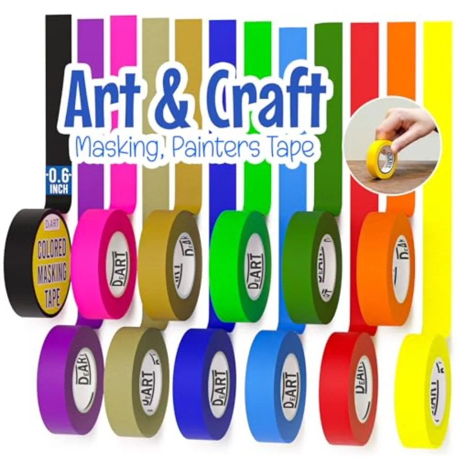 PCS Colored Masking Tape, Art Supplies, DIY Craft Tape, Colored Tape Rolls, Colored Painters Tape, 1.7cm x 10m 2/3In x 11Yards
PCS Colored Masking Tape, Art Supplies, DIY Craft Tape, Colored Tape Rolls, Colored Painters Tape, 1.7cm x 10m 2/3In x 11Yards