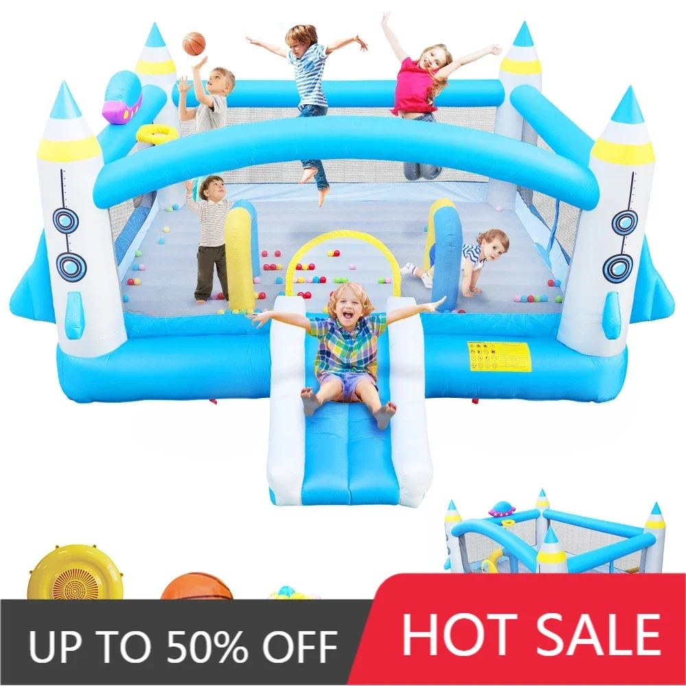 Large Bounce House,Inflatable Bouncy Houses with Slide, Bouncy Area,Basketball Hoop,Dart Game,Holds 6 Kids Aged 3-10,650W Blower
Large Bounce House,Inflatable Bouncy Houses with Slide, Bouncy Area,Basketball Hoop,Dart Game,Holds 6 Kids Aged 3-10,650W Blower