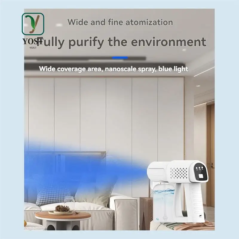YOST-Disinfectant Fogger Machine, 350Ml Wireless Nano Sprayer Gun Handheld Blue Light Foggers For Touchless Sanitization
YOST-Disinfectant Fogger Machine, 350Ml Wireless Nano Sprayer Gun Handheld Blue Light Foggers For Touchless Sanitization