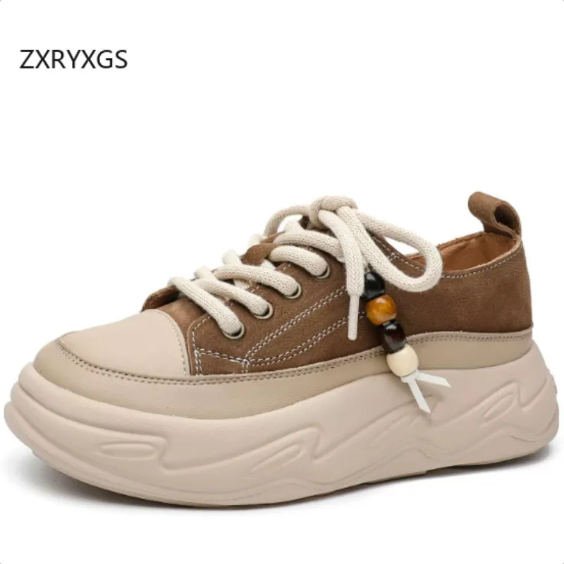 ZXRYXGS 2025 новые осенние модные кроссовки из воловьей кожи, обувь на платформе, увеличивающая рост, женские универсальные повседневные кроссовки в стиле ретро
ZXRYXGS 2025 новые осенние модные кроссовки из воловьей кожи, обувь на платформе, увеличивающая рост, женские универсальные повседневные кроссовки в стиле ретро