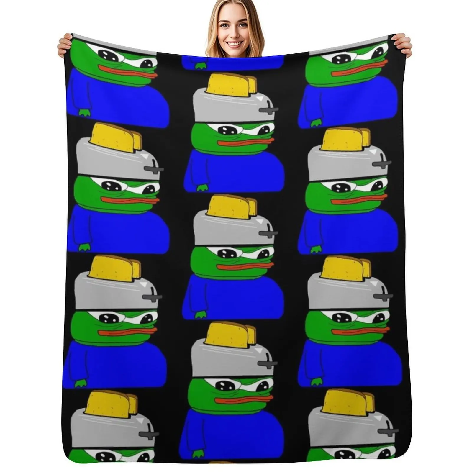 Rare Pepe Toaster Head Apu Throw Blanket Durable Warm Blanket for Daily Home Use
Rare Pepe Toaster Head Apu Throw Blanket Durable Warm Blanket for Daily Home Use