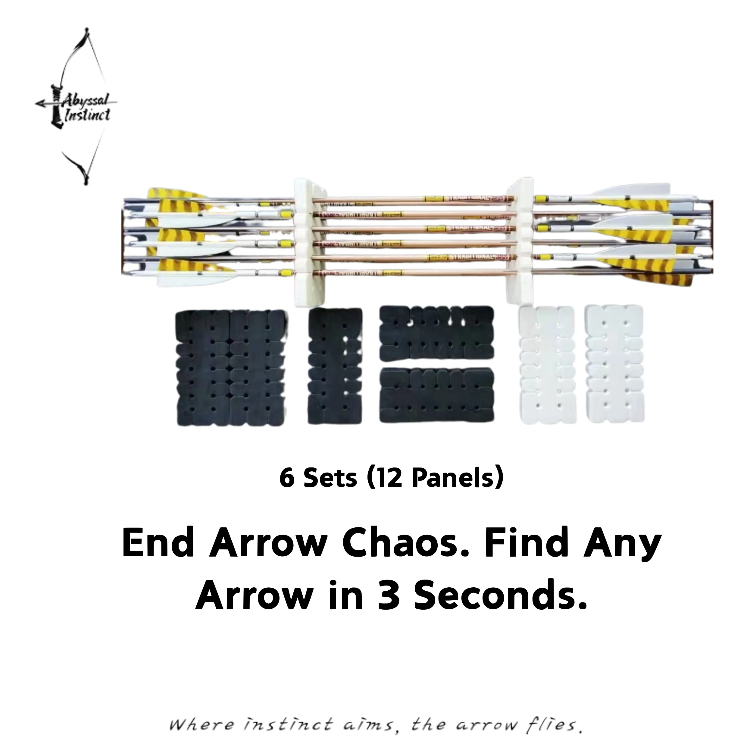 Arrow Display Stand for Hunting - 14 Slot PVC Arrow Rack, 6 Sets (12 Panels) for Recurve & Traditional Bows
Arrow Display Stand for Hunting - 14 Slot PVC Arrow Rack, 6 Sets (12 Panels) for Recurve & Traditional Bows