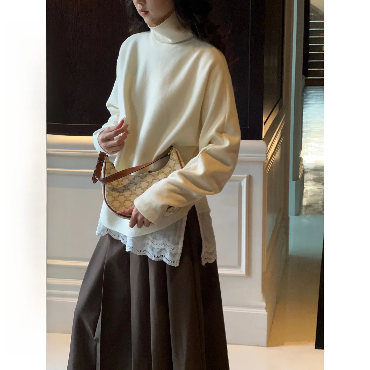 Onepire Ретро-топ с высоким воротником и рукавами «летучая мышь», вязаный, в стиле Old Money, женский, модный, зимний, из полиэстера, акрила, вискозы
Onepire Ретро-топ с высоким воротником и рукавами «летучая мышь», вязаный, в стиле Old Money, женский, модный, зимний, из полиэстера, акрила, вискозы