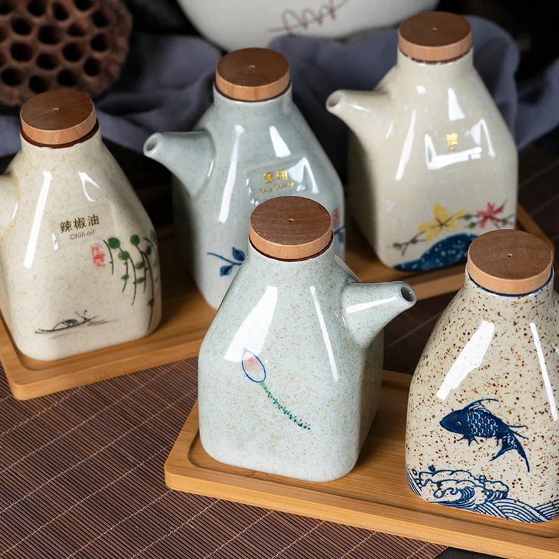 New Chinese Ceramic Soy Sauce Bottle Commercial Vinegar Cruet Kitchen Seasoning Bottle Liquor Chili Flask
New Chinese Ceramic Soy Sauce Bottle Commercial Vinegar Cruet Kitchen Seasoning Bottle Liquor Chili Flask