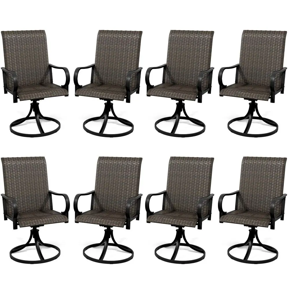 Patio Wicker Swivel Chair Set of 8, Heavy Duty Outdoor Dining Chairs with 26.8 High Back, ExtraLarge WaterFall Seat, Rattan Por
Patio Wicker Swivel Chair Set of 8, Heavy Duty Outdoor Dining Chairs with 26.8 High Back, ExtraLarge WaterFall Seat, Rattan Por