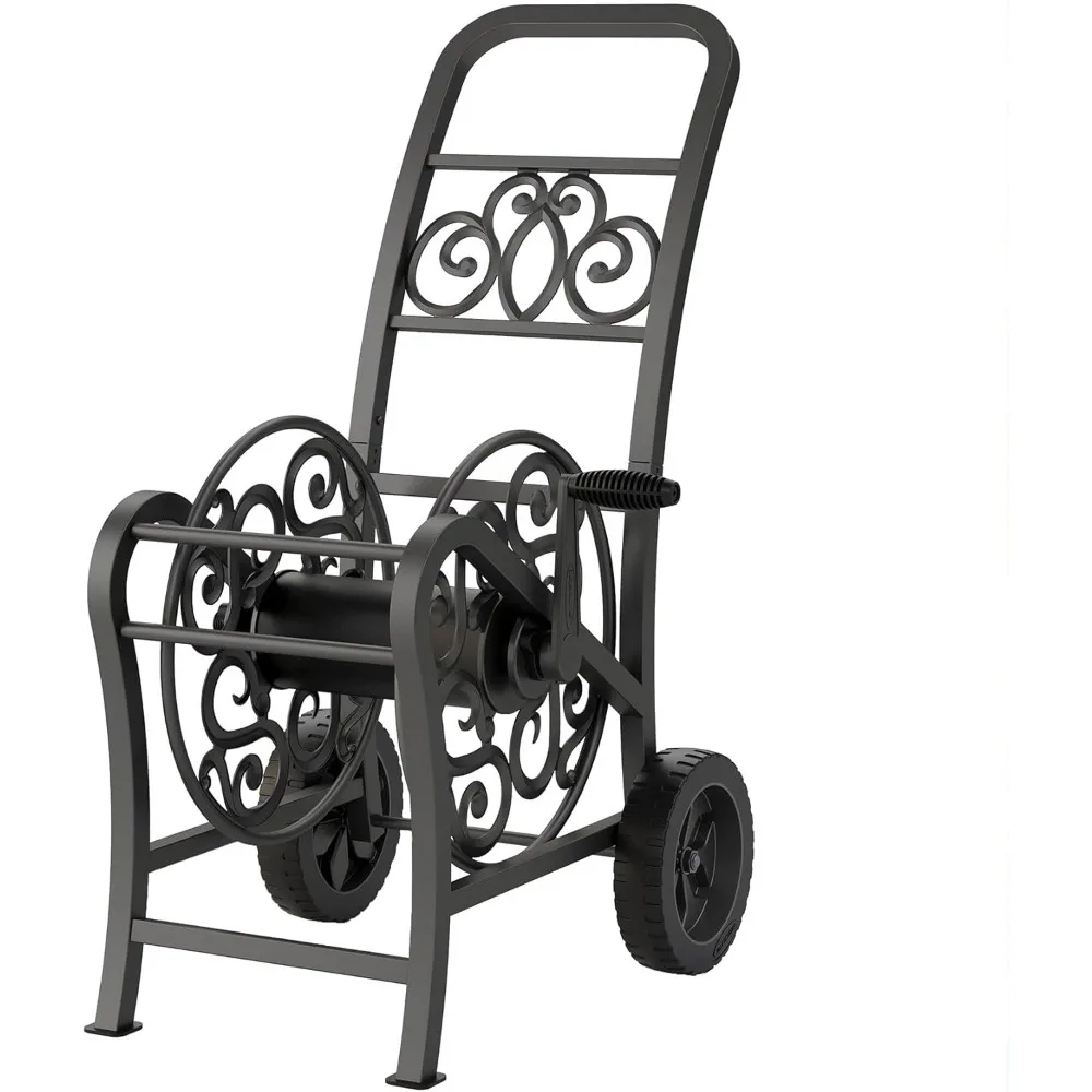Metal Decorative 150' Hose Cart with Flat-Free Wheels and Foot Caps, Stylish Garden Hose Reel Cart for 150' of Standard Vinyl H
Metal Decorative 150' Hose Cart with Flat-Free Wheels and Foot Caps, Stylish Garden Hose Reel Cart for 150' of Standard Vinyl H