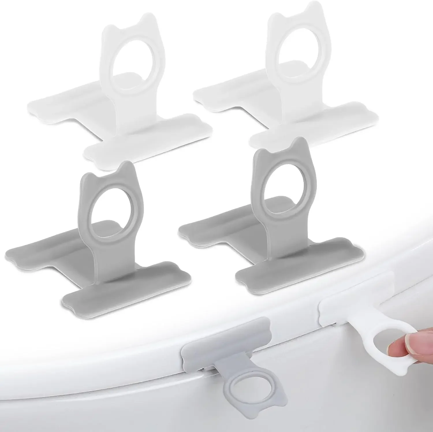 Silicone Toilet Lid Lifter, 4-Pack Handle Tabs for Bathroom, Prevent Touching, White and Gray
Silicone Toilet Lid Lifter, 4-Pack Handle Tabs for Bathroom, Prevent Touching, White and Gray