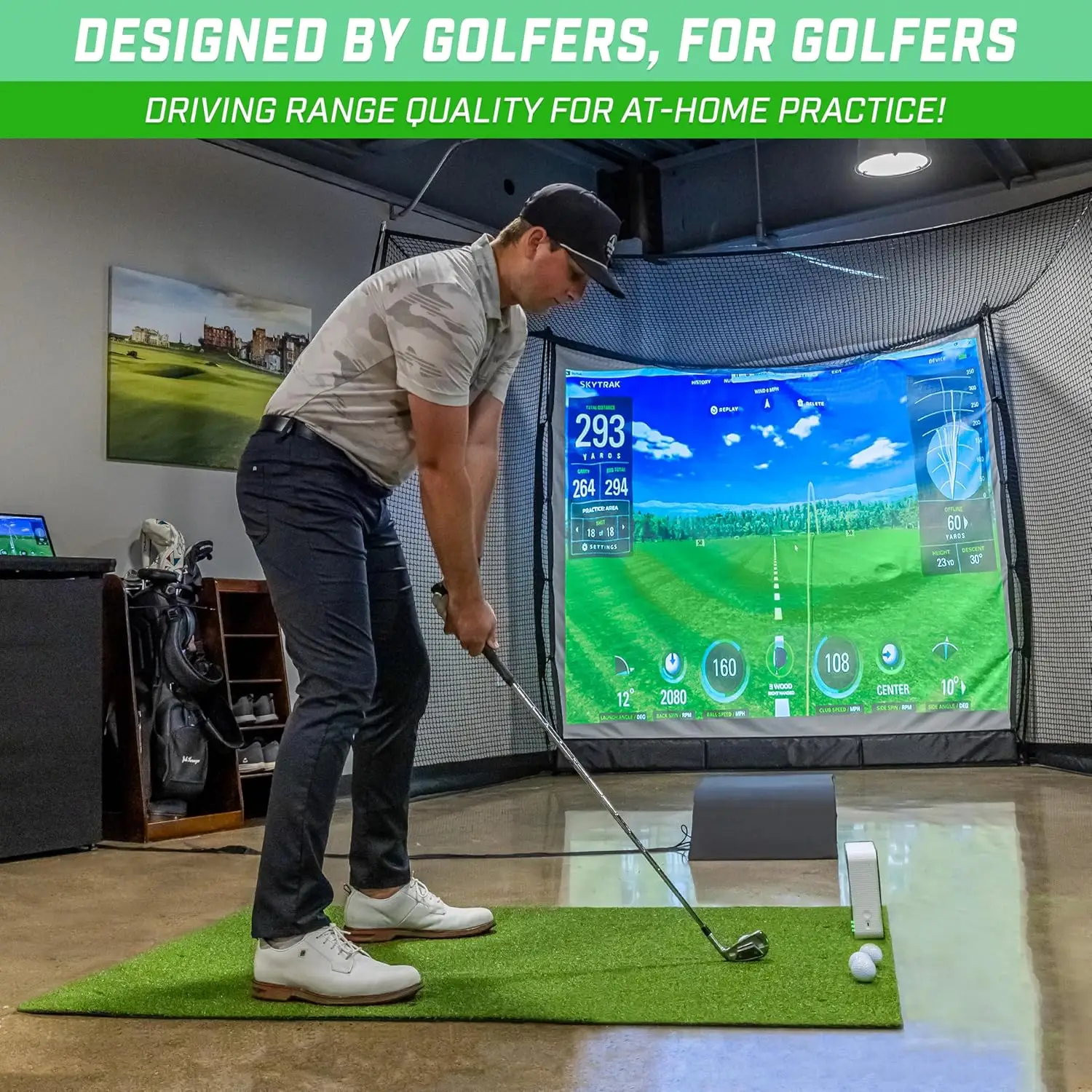 Artificial Turf Training Mat for Indoor/Outdoor Swing Practice, 3 Rubber Tees - Choose Your Style
Artificial Turf Training Mat for Indoor/Outdoor Swing Practice, 3 Rubber Tees - Choose Your Style