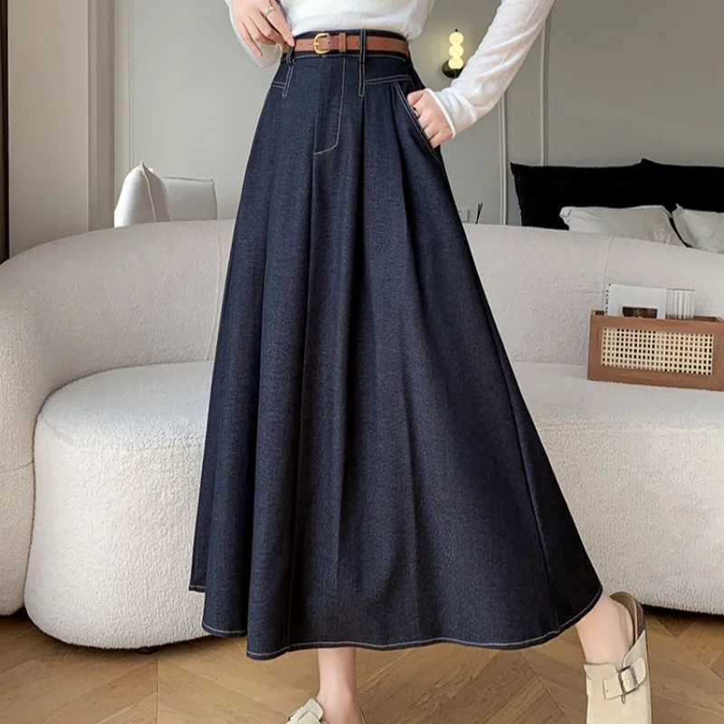 Seoulish Autumn High Waist Vintage Denim Women's Umbrella Skirts 2025 New Korean Casual Loose A-line Jeans Long Skirts Female
Seoulish Autumn High Waist Vintage Denim Women's Umbrella Skirts 2025 New Korean Casual Loose A-line Jeans Long Skirts Female