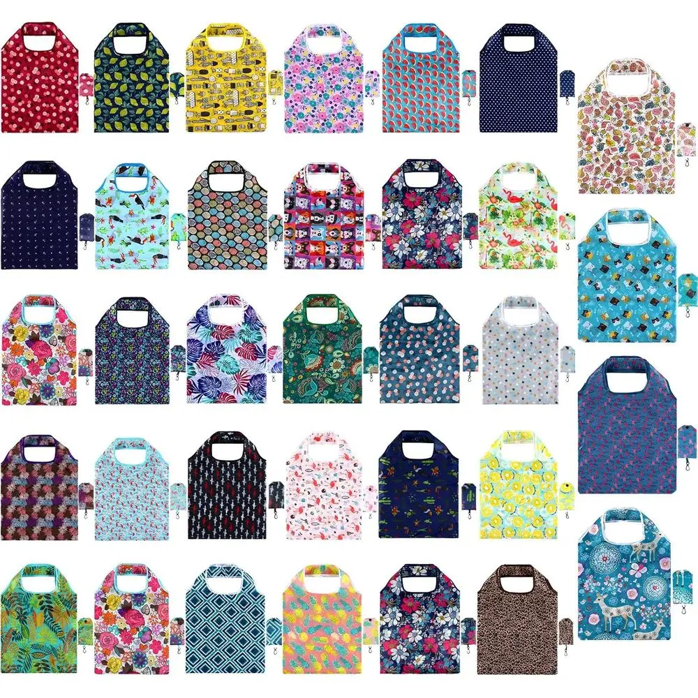 34-Piece Reusable Floral Nylon Grocery Totes with Washable Large Bags and Attached Pouch for Women's Shopping Needs
34-Piece Reusable Floral Nylon Grocery Totes with Washable Large Bags and Attached Pouch for Women's Shopping Needs