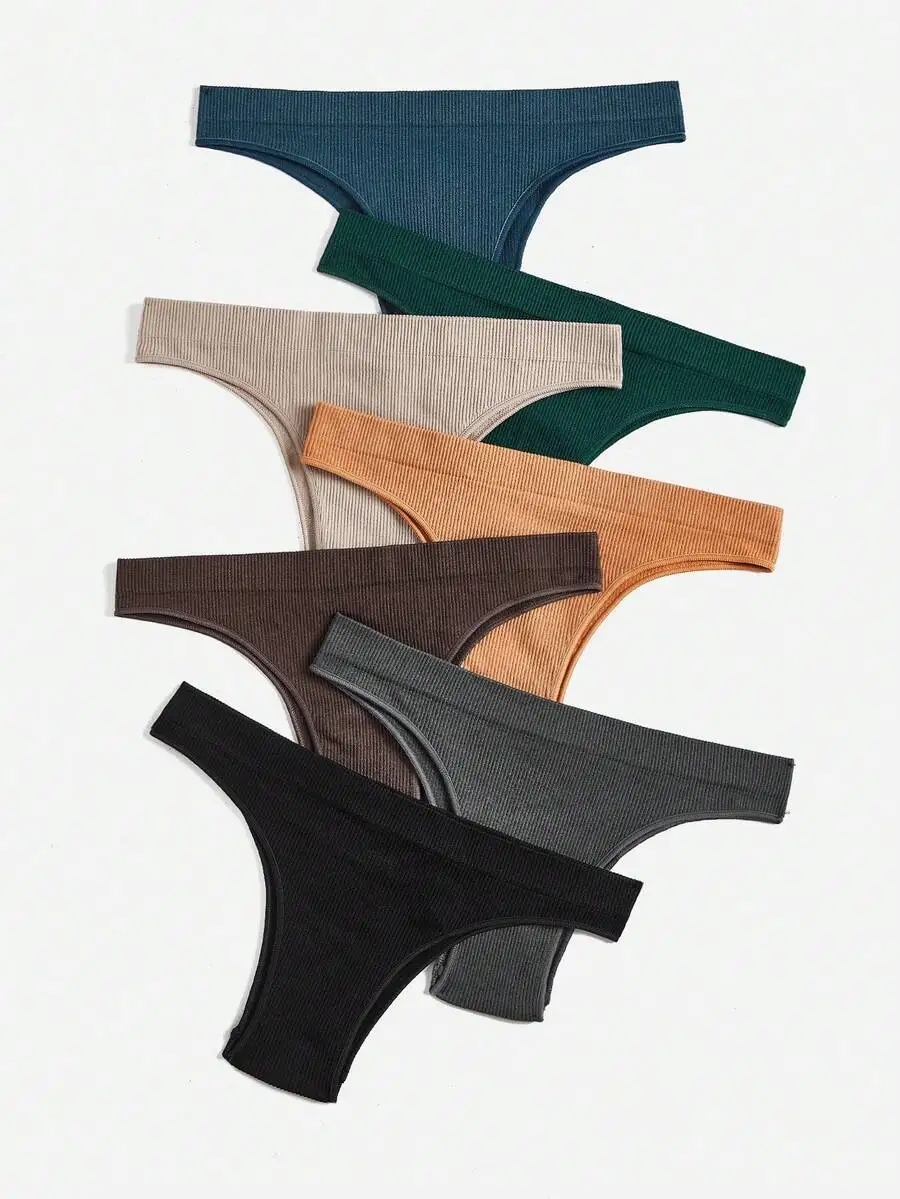 Women Comfortable High Stretch Ribbed Thong Panties Solid Casual Underwear Multicolor
Women Comfortable High Stretch Ribbed Thong Panties Solid Casual Underwear Multicolor