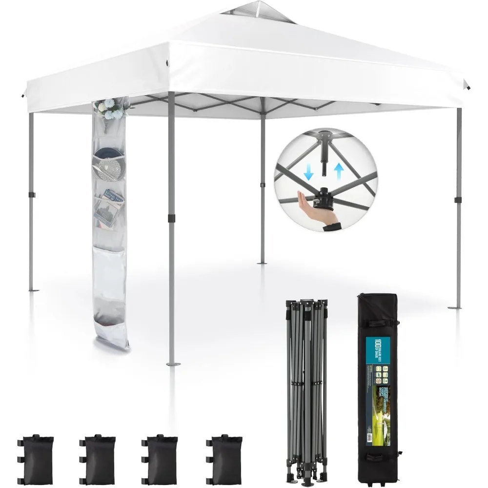 Canopy Tent Pop Up 10x10 ft, One Person Push Set Up Tent, Outdoor Canopies Shelter Heavy Duty Straight Legs with 4 Sandbags
Canopy Tent Pop Up 10x10 ft, One Person Push Set Up Tent, Outdoor Canopies Shelter Heavy Duty Straight Legs with 4 Sandbags